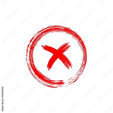 Vecteur Stock Cross Sign Element Red Grunge X Icon Isolated On White