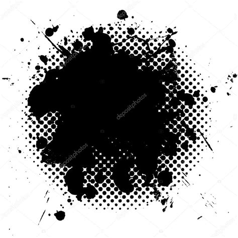 Halftone Grunge Ink Splat Black Stock Vector Image By Nicemonkey