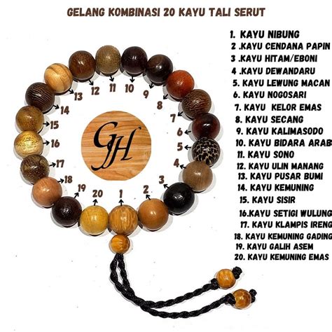 Jual Gelang Tali Serut Kayu Kombinasi 20 Jenis Kayu Bertuah Dan Langka