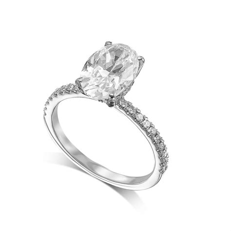 Mahlah Oval Cut Hidden Halo Diamond Engagement Ring Kosher Diamonds