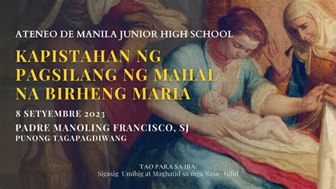 8 Setyembre 2023 Kapistahan Ng Pagsilang Ng Mahal Na Birheng Maria