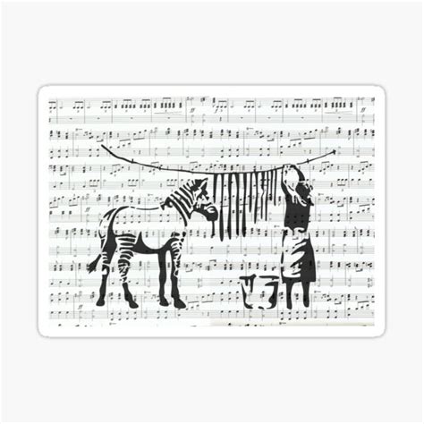 Washing Zebra Stripes Banksy Sticker For Sale By Ivondesign Redbubble