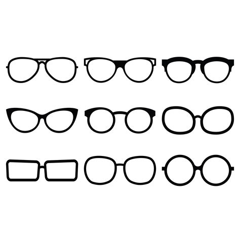 Black Eyeglasses Clipart Vector Eyeglasses Graphics Fashion Etsy