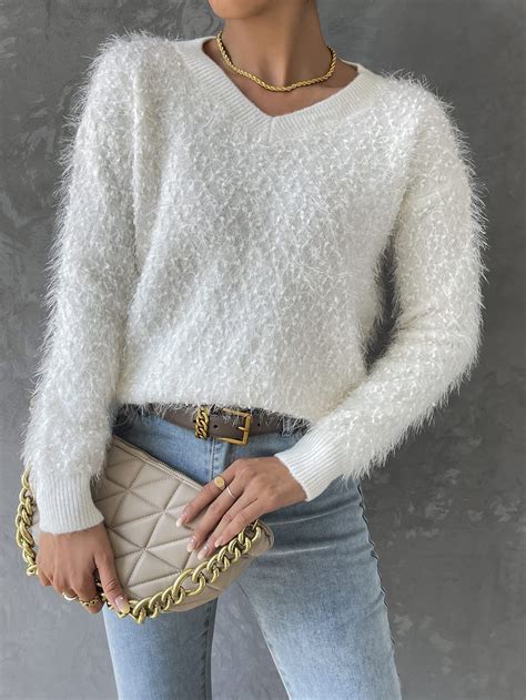 White Puffy Sweater Online