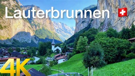 Walking Tour In Lauterbrunnen Switzerland K Fps Most Beautiful