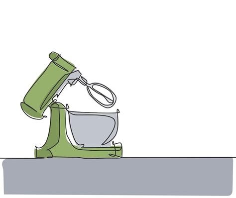 Premium Vector One Continuous Line Drawing Of Stand Mixer Home