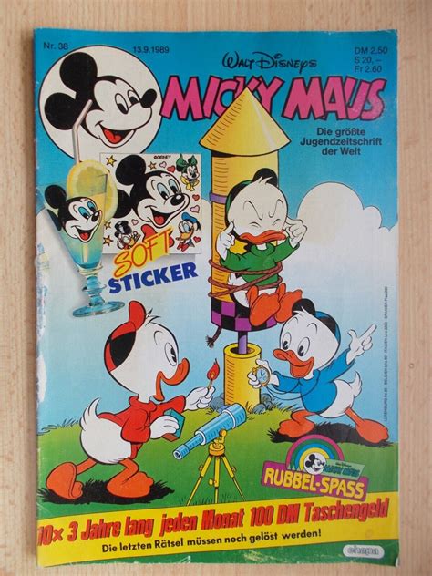 Comics Hefte MICKY MAUS Band Nr 38 1989 Ohne Beilage Walt Disney