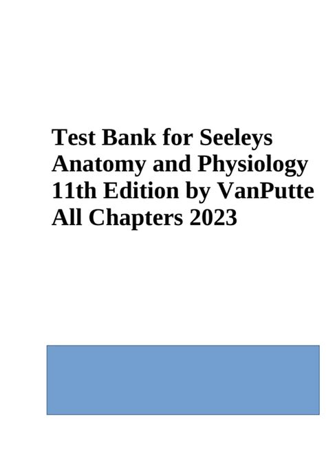 Test Bank For Seeleys Anatomy And Physiology 11th Edition By Rod Seeley