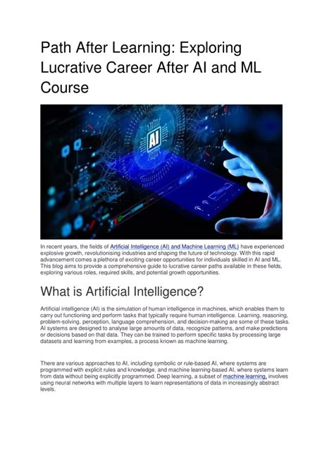 Ppt Exploring Lucrative Career After Ai And Ml Course Bangalore