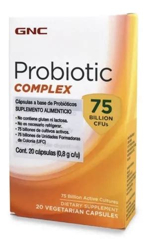 Probióticos 75 Billones Gnc Probiotic Complex 20 Cápsulas Sabor Sin