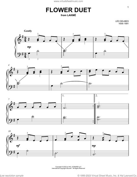 Flower Duet Sheet Music For Piano Solo Pdf V2