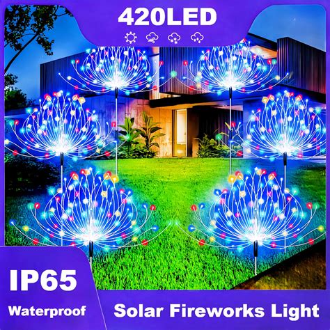 Lampes De Feu D Artifice Solaires Led Pour L Ext Rieur Tanches Ip