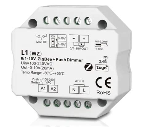 SuperLightingLED L1 0 0r 1 10V ZigBee RF Push Dimmer User Manual