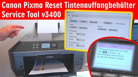 Canon Pixma Z Hler Zur Cksetzen Tintenauffangbeh Lter Resttintentank