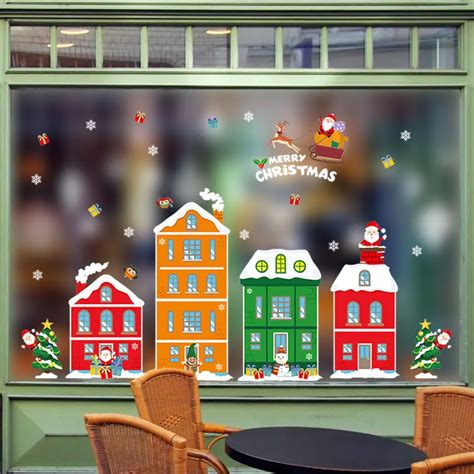 Cm Grote Kerst Home Decor Kerstman Venster Muurstickers Pvc Vinyl