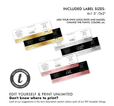 Custom Product Label - DIY Editable Label Template - Stylish Dropper