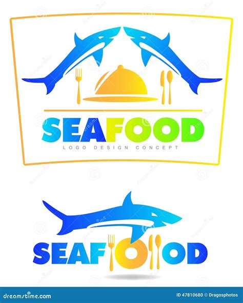 Logotipo Do Tubar O Do Restaurante Do Alimento De Mar Ilustra O Stock