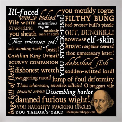 Shakespeare Insults Collection Poster Zazzle