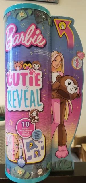 BARBIE CUTIE REVEAL Jungle Series Doll Monkey Costume 10 Surprises