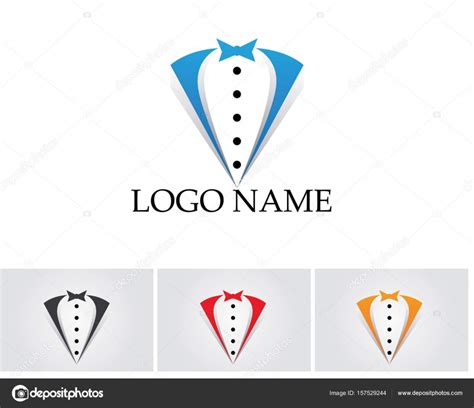 Esmoquin hombre logotipo y símbolos negro iconos plantilla vector