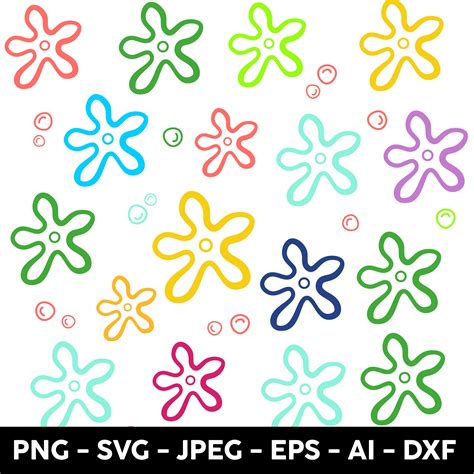 Bikini Bottom Flowers SVG EPS Cricut Silhouette Flower Svg Pattern Flower Pattern Svg Png
