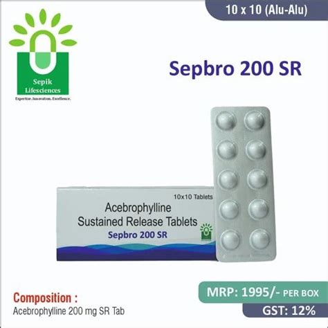 SEPBRO 200 SR 200 Mg Acebrophylline Sustained Release Tablets At Rs