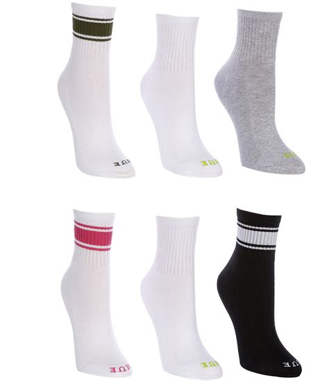 Hue Striped Sport Mini Crew Sock 6 Pack Dillards