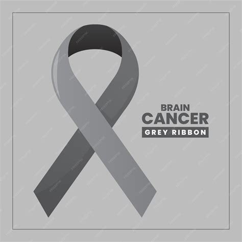 Premium Vector Brain Cancer Grey Ribbon Eps Vector