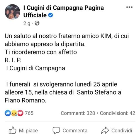 Morto Marco Occhetti Il Kim Dei Cugini Di Campagna