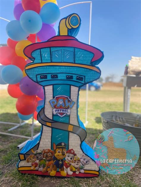 Torre paw patrol Como hacer piñatas infantiles Piñatas de paw patrol