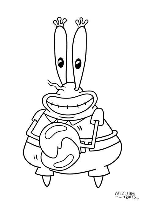 SpongeBob SquarePants Mr Krabs Colouring Page Colouring Crafts