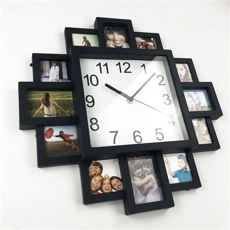 2pcs DIY Wall Clock Modern Design DIY Photo Frame Clock Plastic Art