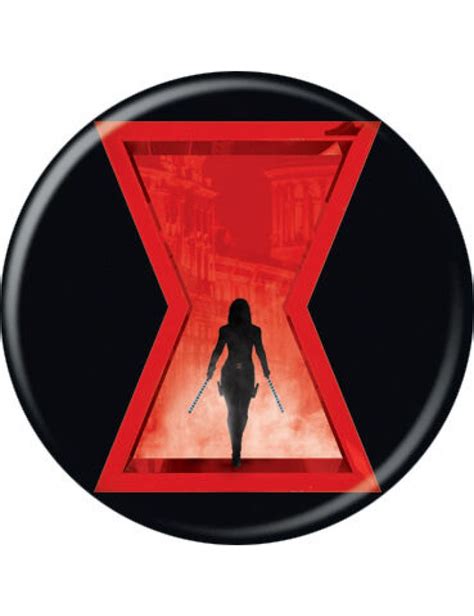 Black Widow Movie Symbol With Character Button Rockmans