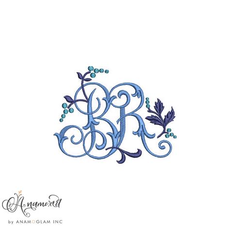 Interlocking B And R Embroidery Monogram Design For Machine Etsy