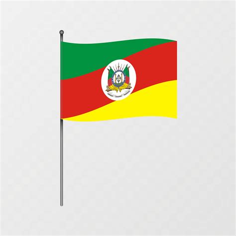 Rio Grande do Sul flag on flagpole. illustration. 45798021 Vector Art ...