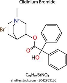 Clidinium Bromide Drug Molecule Chemical Structure Stock Vector ...