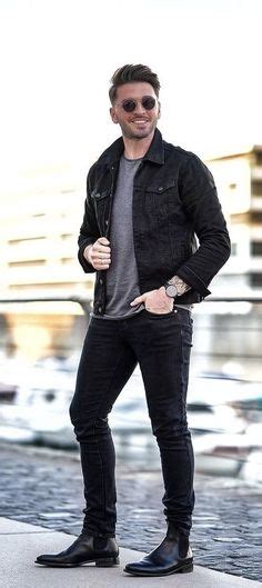 Total Imagen Black Jean Jacket Outfit Men Abzlocal Mx