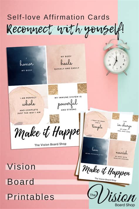 Vision Board Self Love Affirmation Cards Goal Cards Vision Board