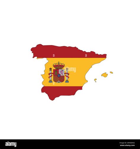 Spain national flag in a shape of country map Stock Vector Image & Art ...