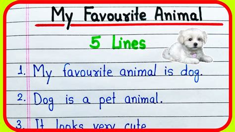 5 Lines On My Favourite Animal Dog Essay In English Essay On My