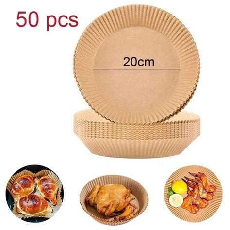 50 pcs round 20cm Plateau de revêtement de papier de cuisson jetable