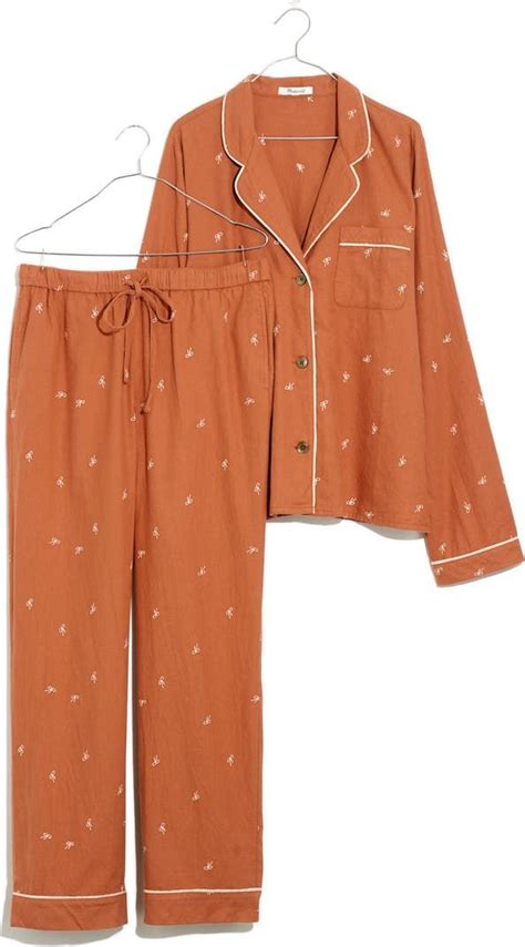 Madewell Bow Embroidered Flannel Bedtime Pajamas Nordstrom Cute