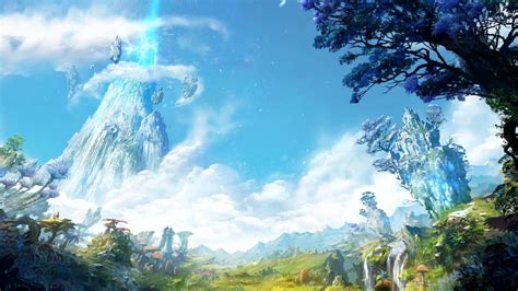 White cloudy sky, landscape, fantasy art, Aion Online HD wallpaper | Wallpaper Flare