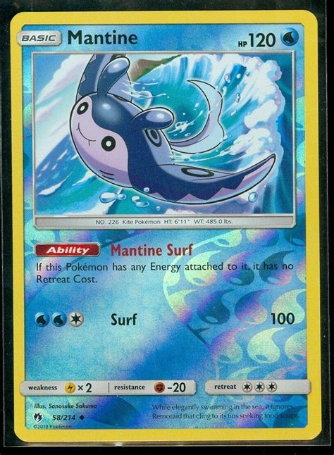 Mantine Reverse Holo 58 Prices Pokemon Lost Thunder Pokemon Cards