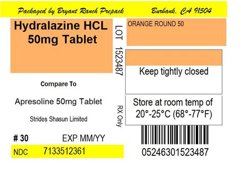 Hydralazine Hydrochloride Tablets Usp