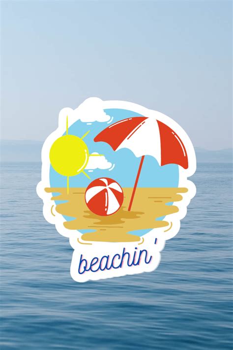 Beach Sticker In 2021 Unique Items Products Stickers Vinyl