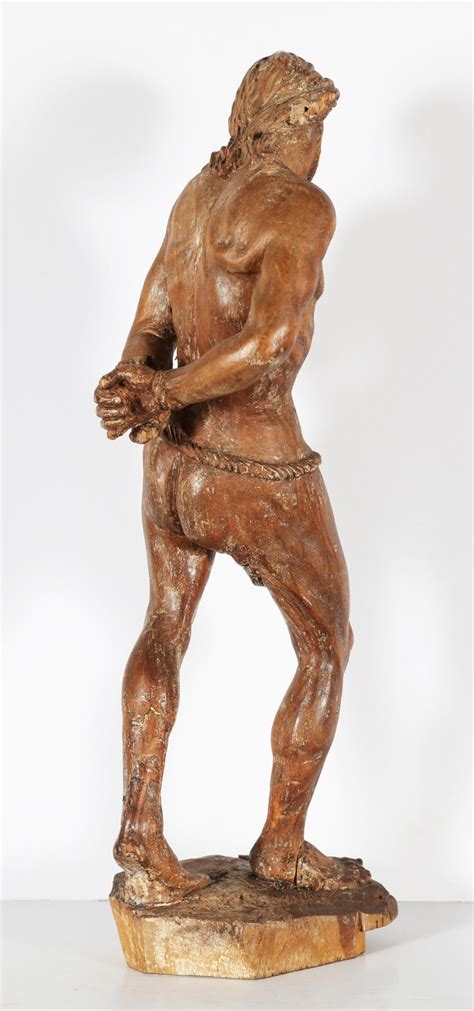 Scultura In Legno Raffigurante Nudo D Uomo Artista Del Xvi Secolo