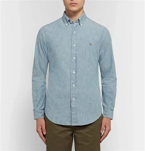 Polo Ralph Lauren Slim Fit Washed Cotton Chambray Shirt For Men