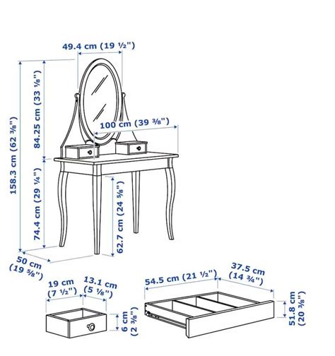 Ikea HEMNES toaletka biurko 3 szuflady biała 100x50cm idealna