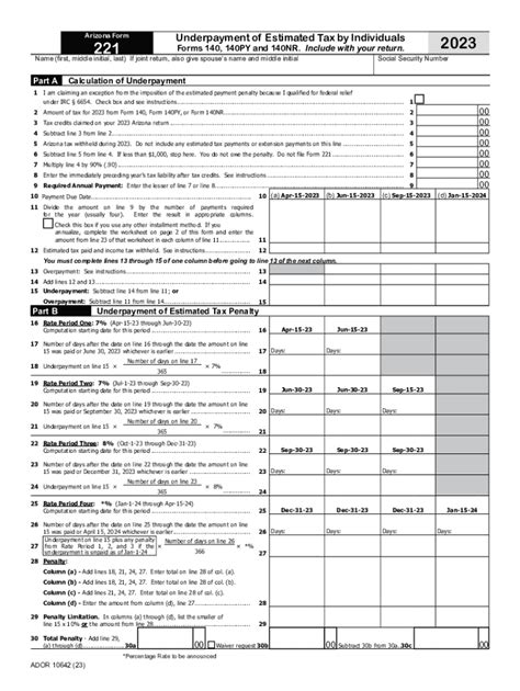 Az State Income Tax 2023 2025 Form Fill Out And Sign Printable Pdf